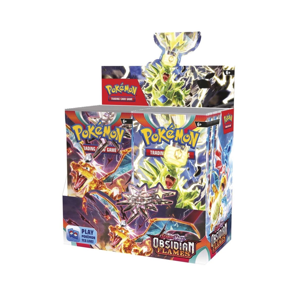 Coffret de boosters Flammes écarlates et violettes-obsidiennes du JCC Pokémon