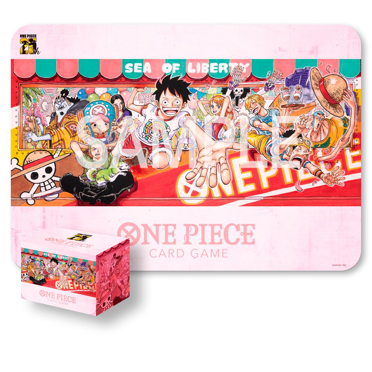 One Piece TCG : 25e anniversaire - Ensemble tapis de jeu et étui à cartes