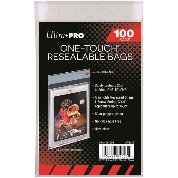 Sachets refermables Ultra Pro One Touch 100 unités - Manchon