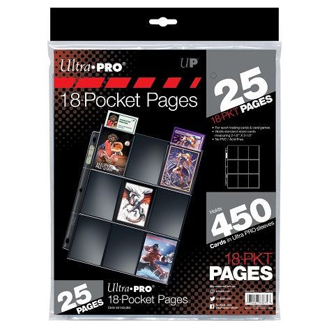 Pages Ultra Pro 18 pochettes série argent 25ct - Classeur