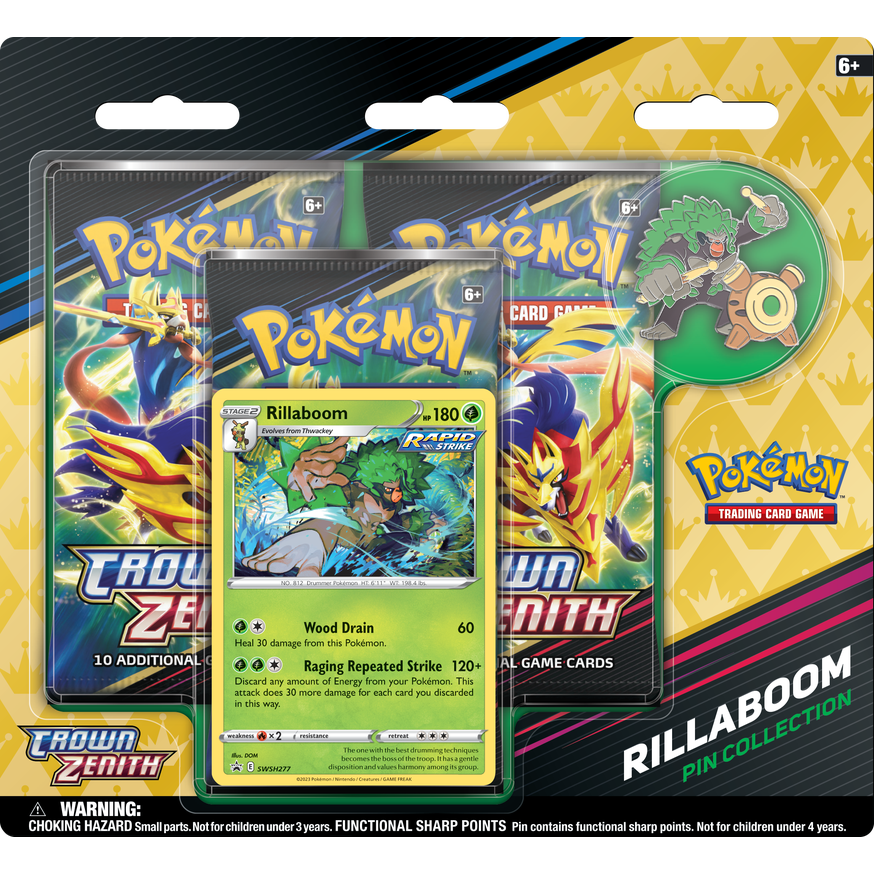 Pokémon TCG : Pack booster 3 Pin's Collection Couronne Zénith